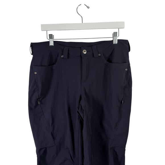 Duluth Trading Flexpedition Bootcut Pants Navy Blue Hiking Gorpcore Womens 12x29 - Picture 2 of 8